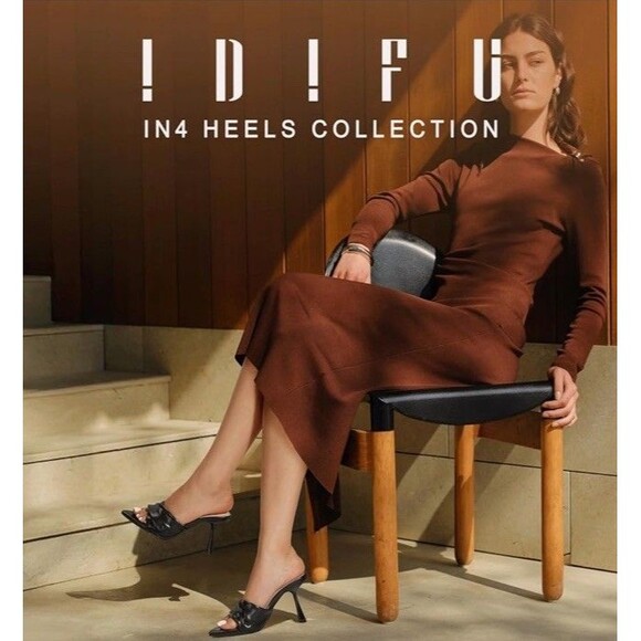 Women's Black IDIFU IN4 Pointed Open Toe Size 9 Stiletto Heels Slip On Sandals - Picture 7 of 11